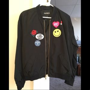 Express Bomber Jacket with Patches